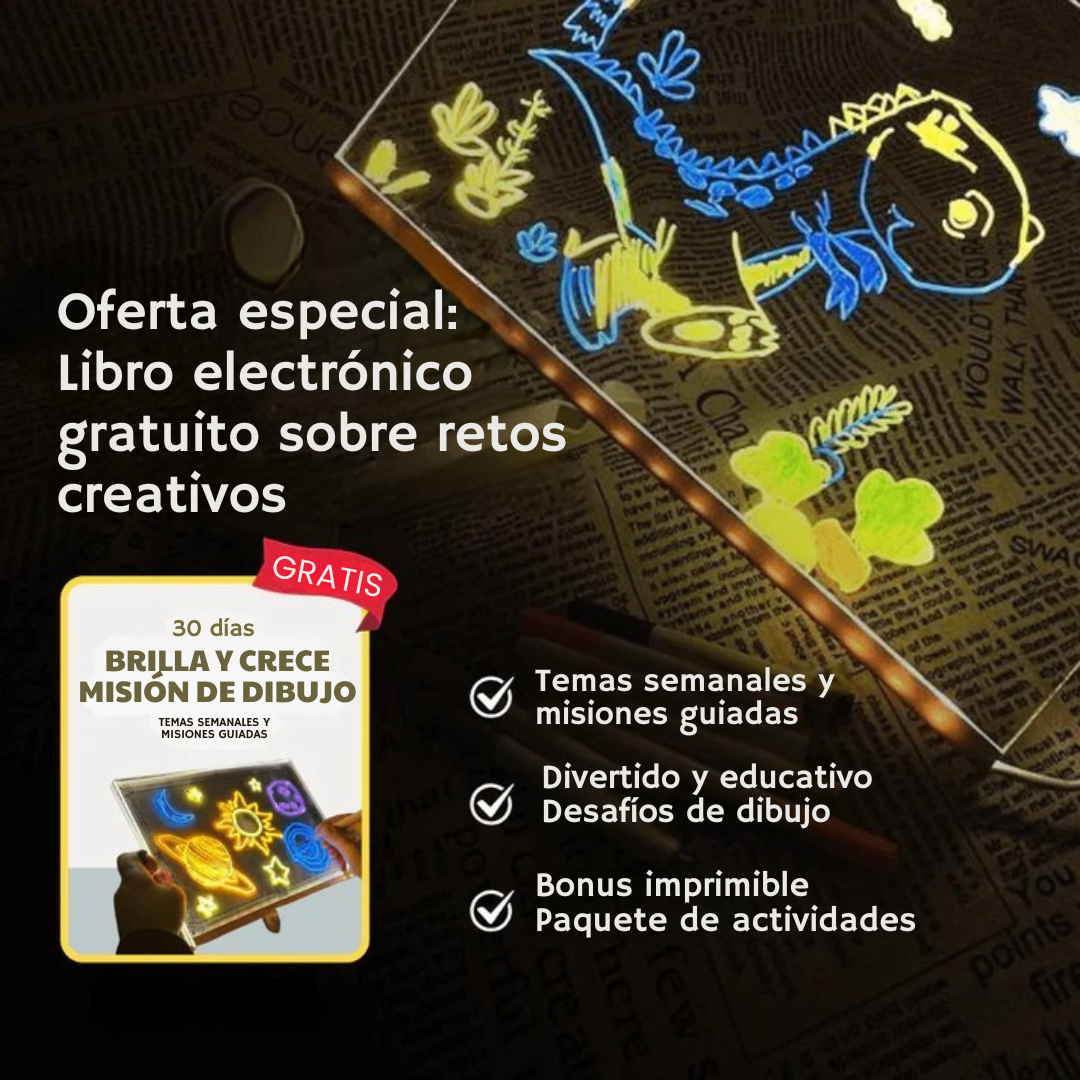 GlowSketch™ – Pizarrón LED que convierte dibujos en arte brillante