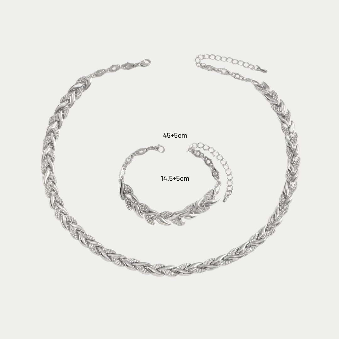 ZELORIA™ – Collar y Pulsera Hojas Luminosas