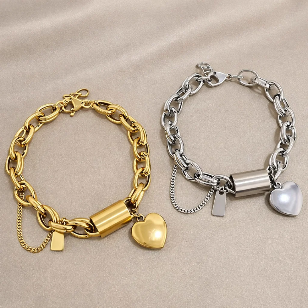 VALORIA™ - Pulsera de cadena con corazón esculpido