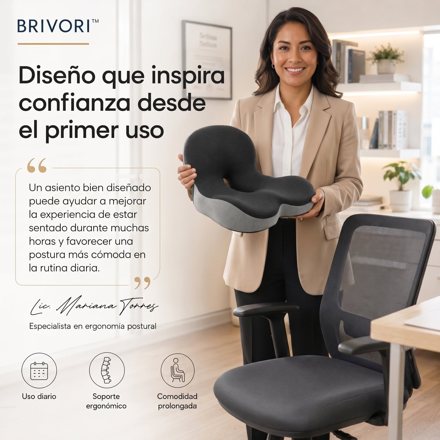 Brivori™ - Cojín Ergonómico de Asiento