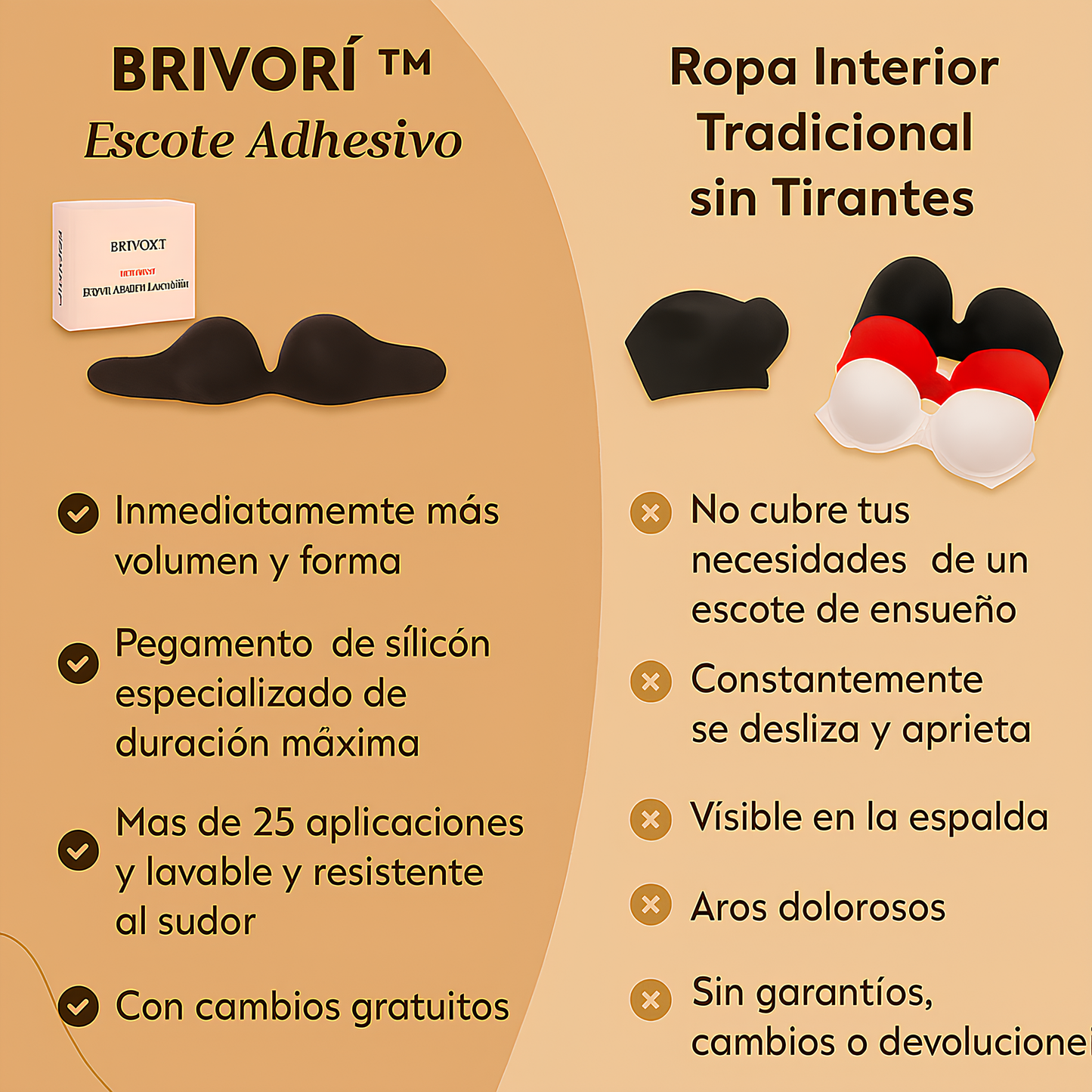 Sujetador Push‑Up Invisible Brivori™