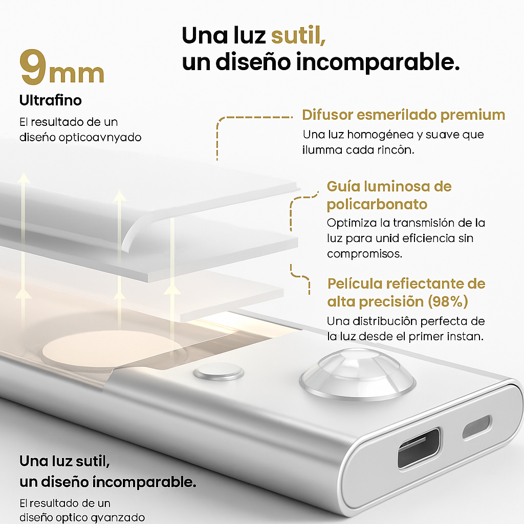 LuzMotion 3.0™ | Regleta LED inalámbrica con sensor de movimiento