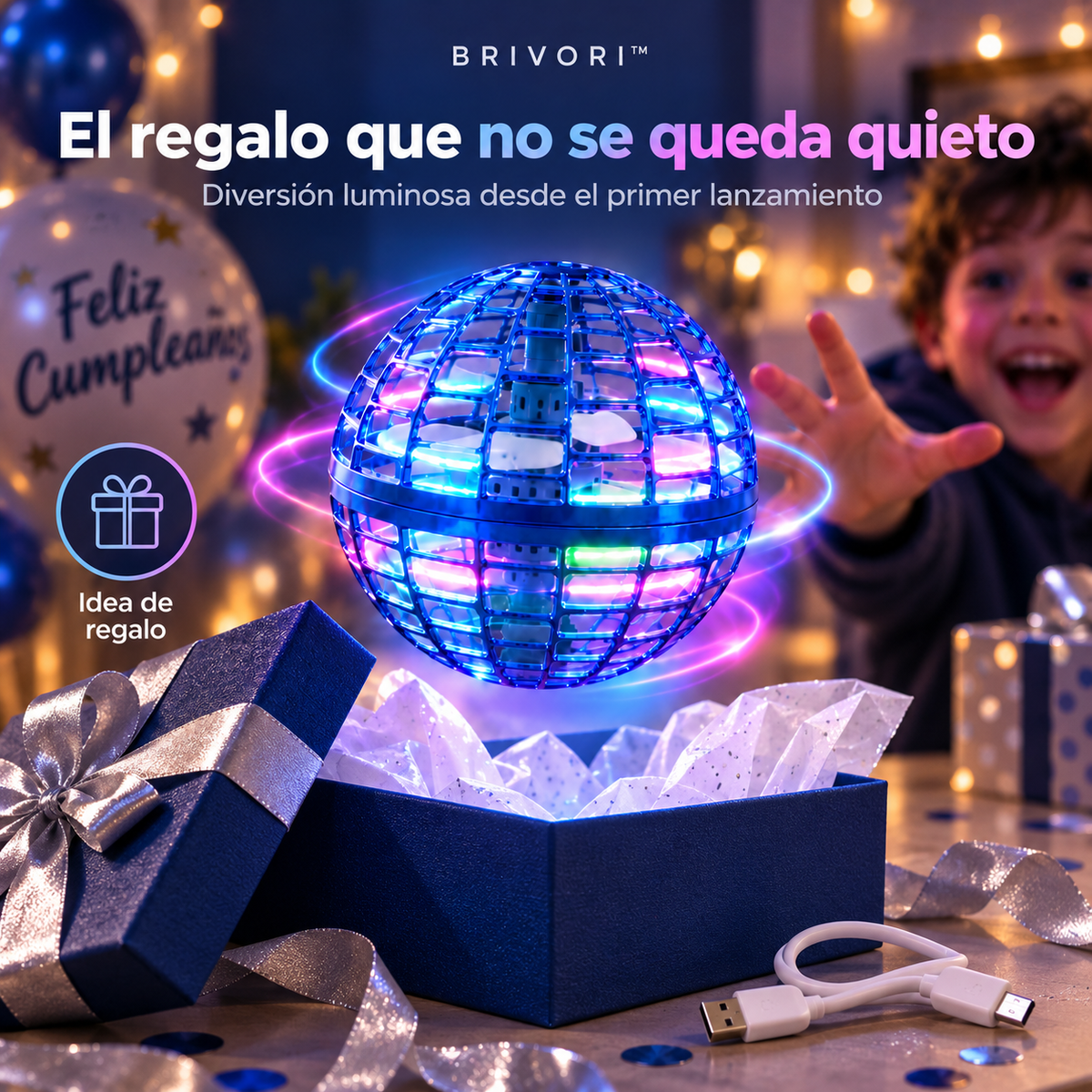 Brivori™ - Esfera Voladora Bomerang con Luces LED