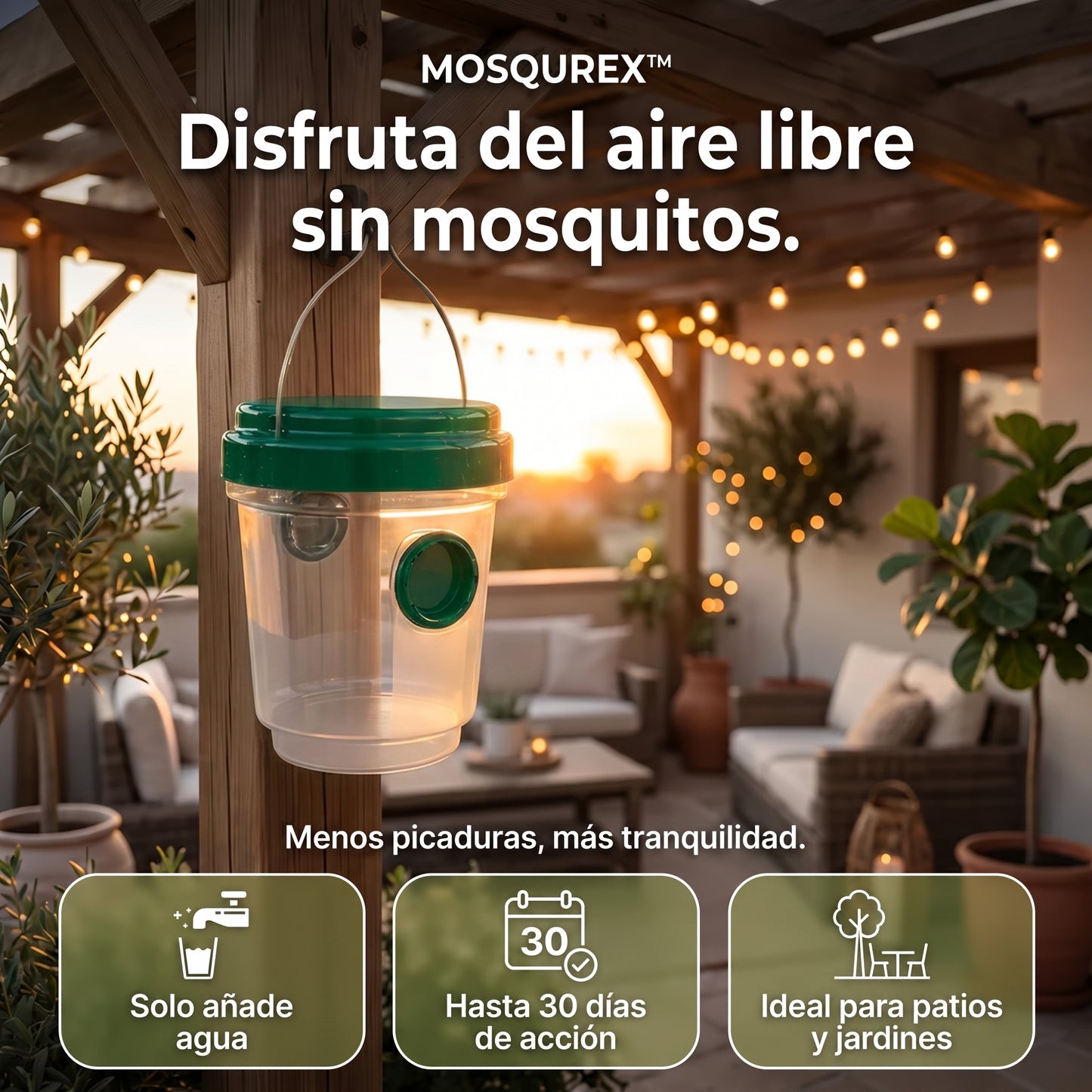 MOSQUREX™ - Trampa para mosquitos de exterior