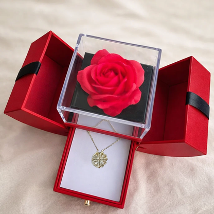 LUNARIA™ - Rosa Eterna y Collar Trébol