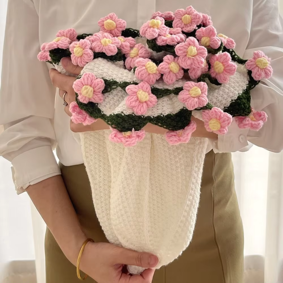 Floravía™ – Manta Bouquet Tejida a Mano