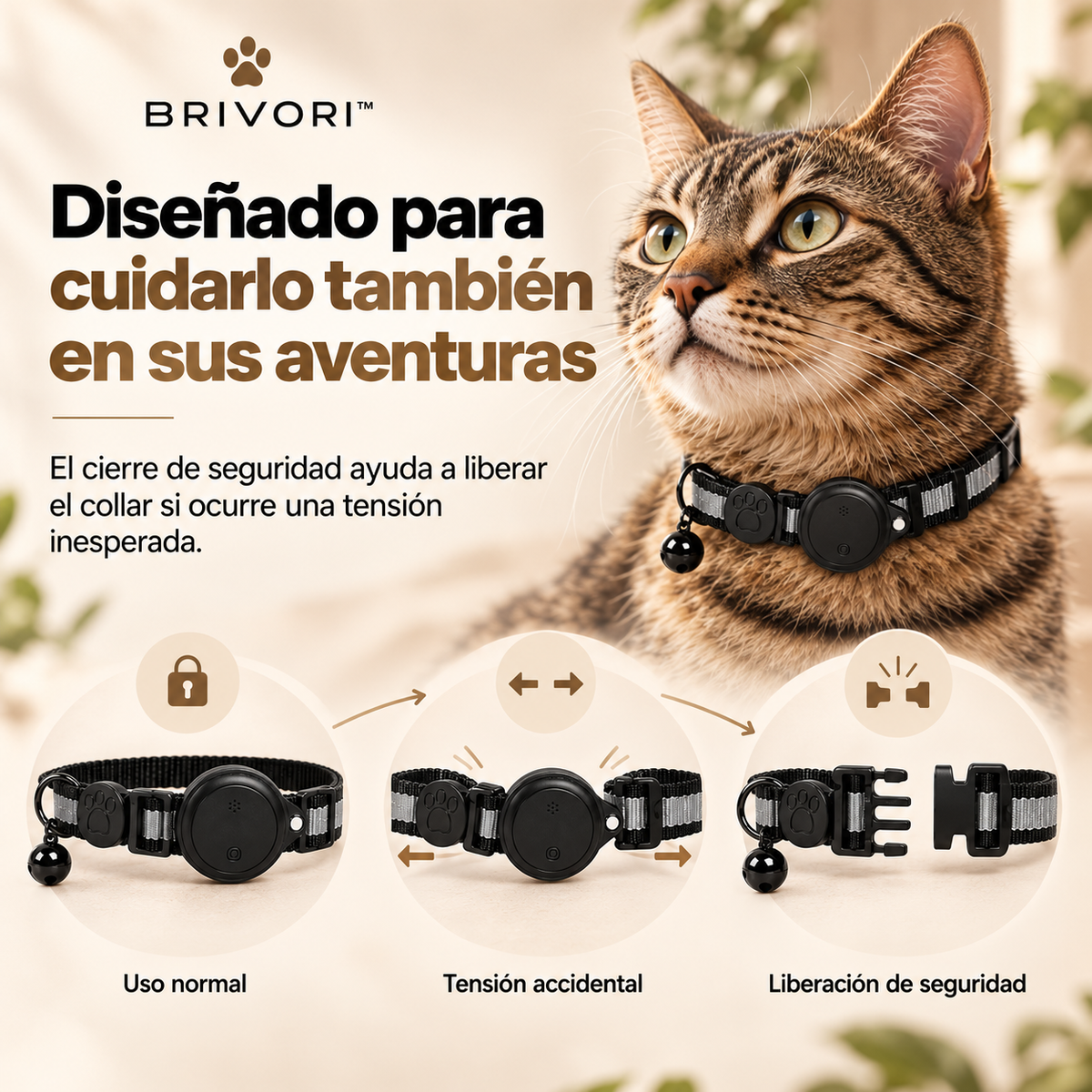 Brivori™ - Collar Localizador GPS para Gatos