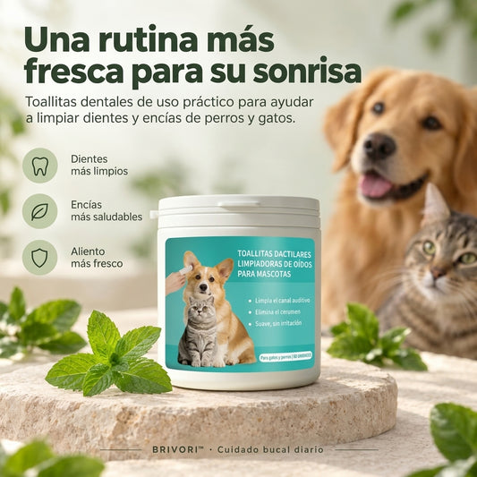 Brivori™ - Toallitas Dentales para Perros y Gatos