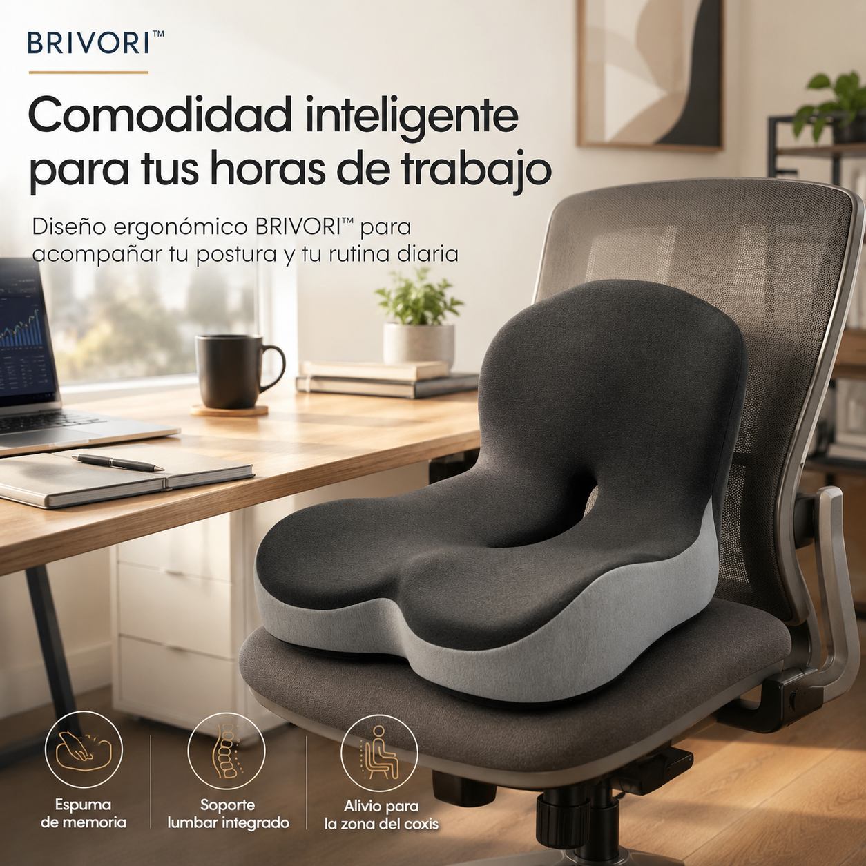 Brivori™ - Cojín Ergonómico de Asiento