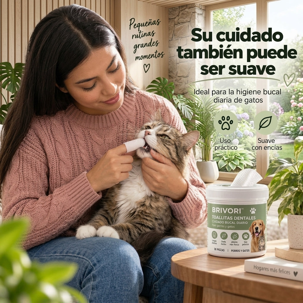 Brivori™ - Toallitas Dentales para Perros y Gatos