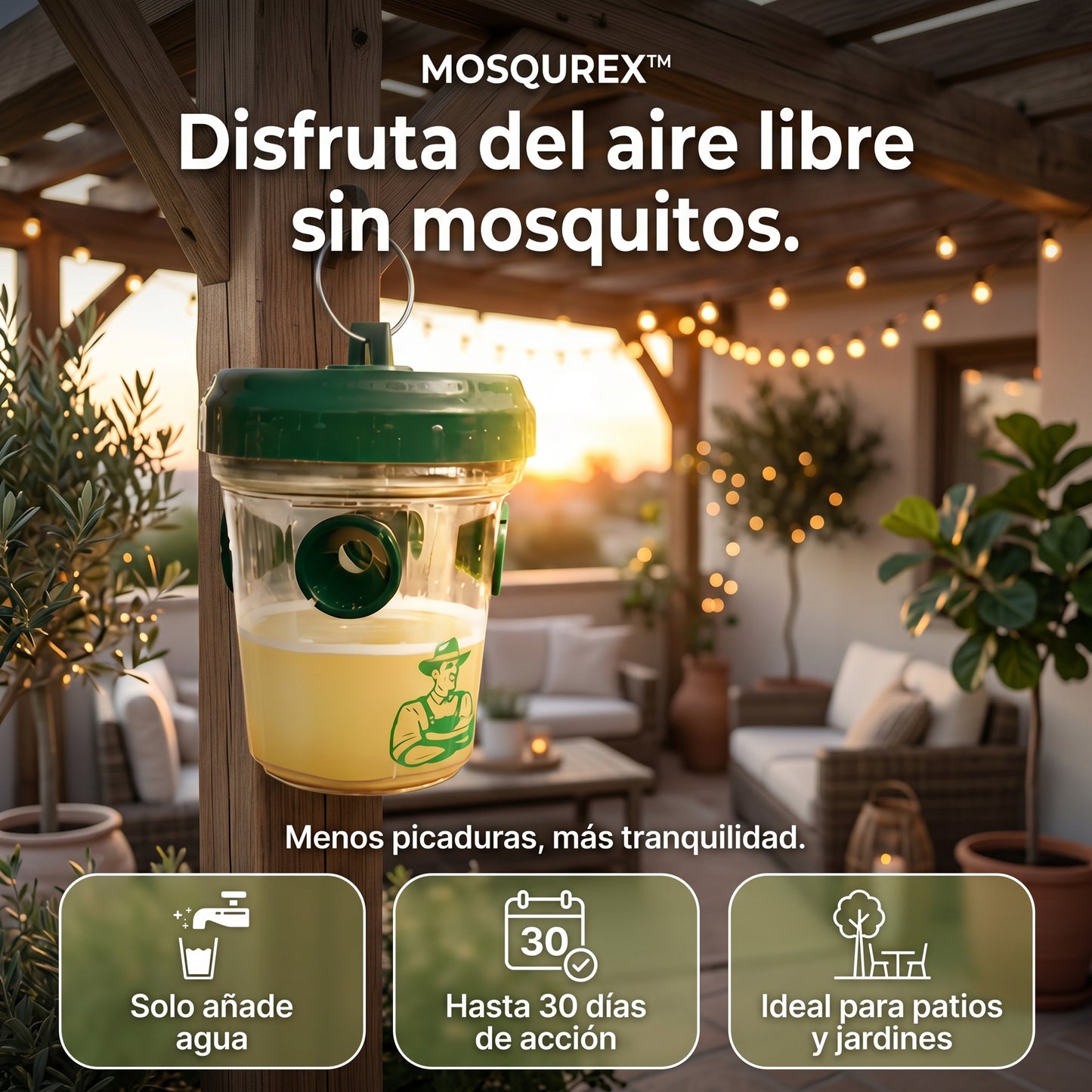 MOSQUREX™ - Trampa para mosquitos de exterior