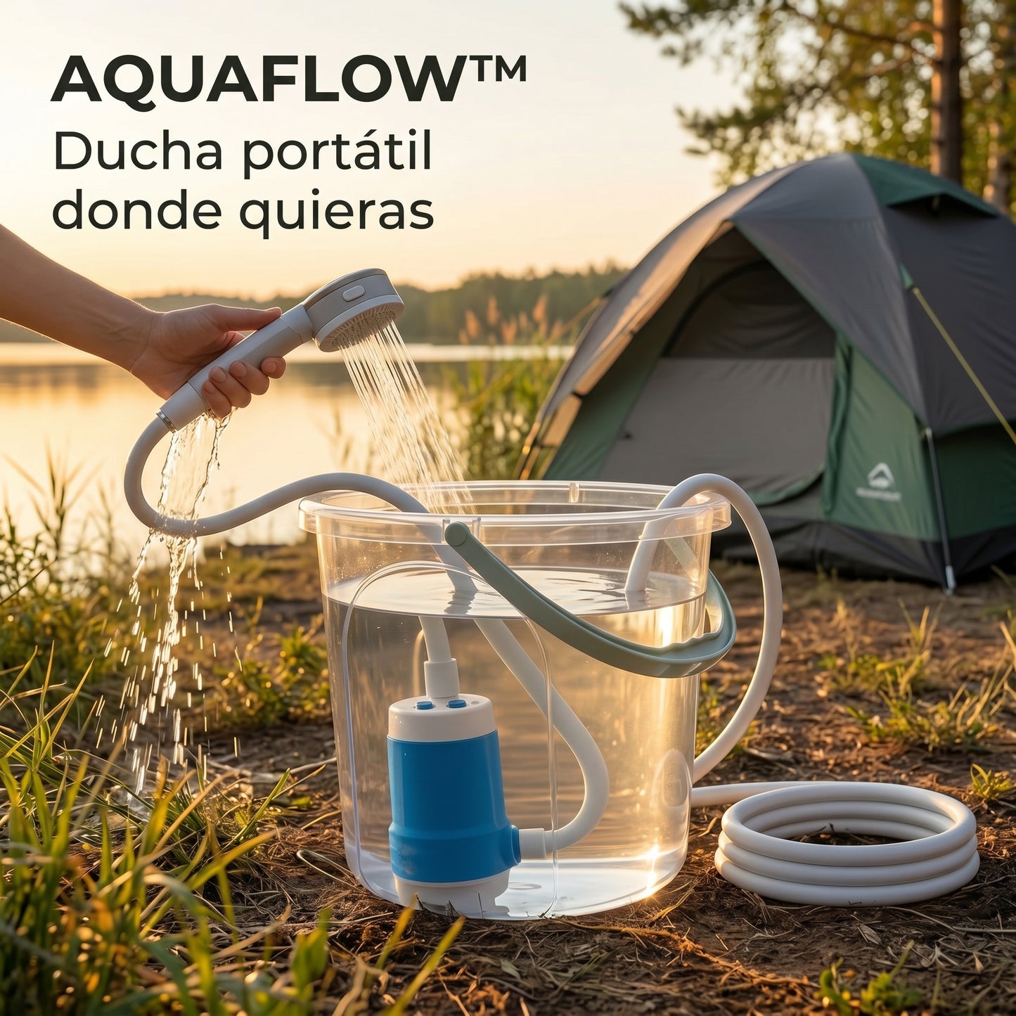 AQUAFLOW™ - Kit de bomba de ducha portátil