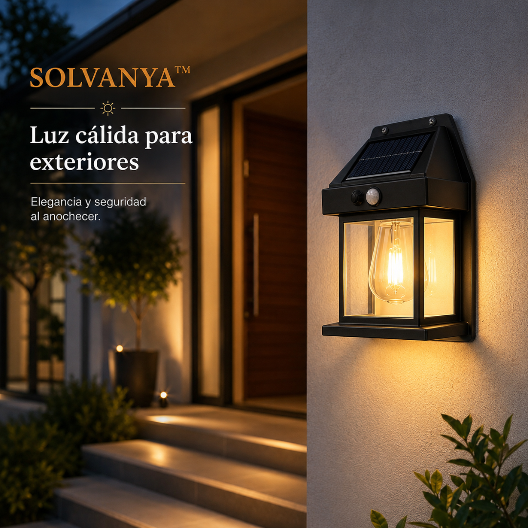 SOLVANYA™ - Lámpara de pared tipo farol solar