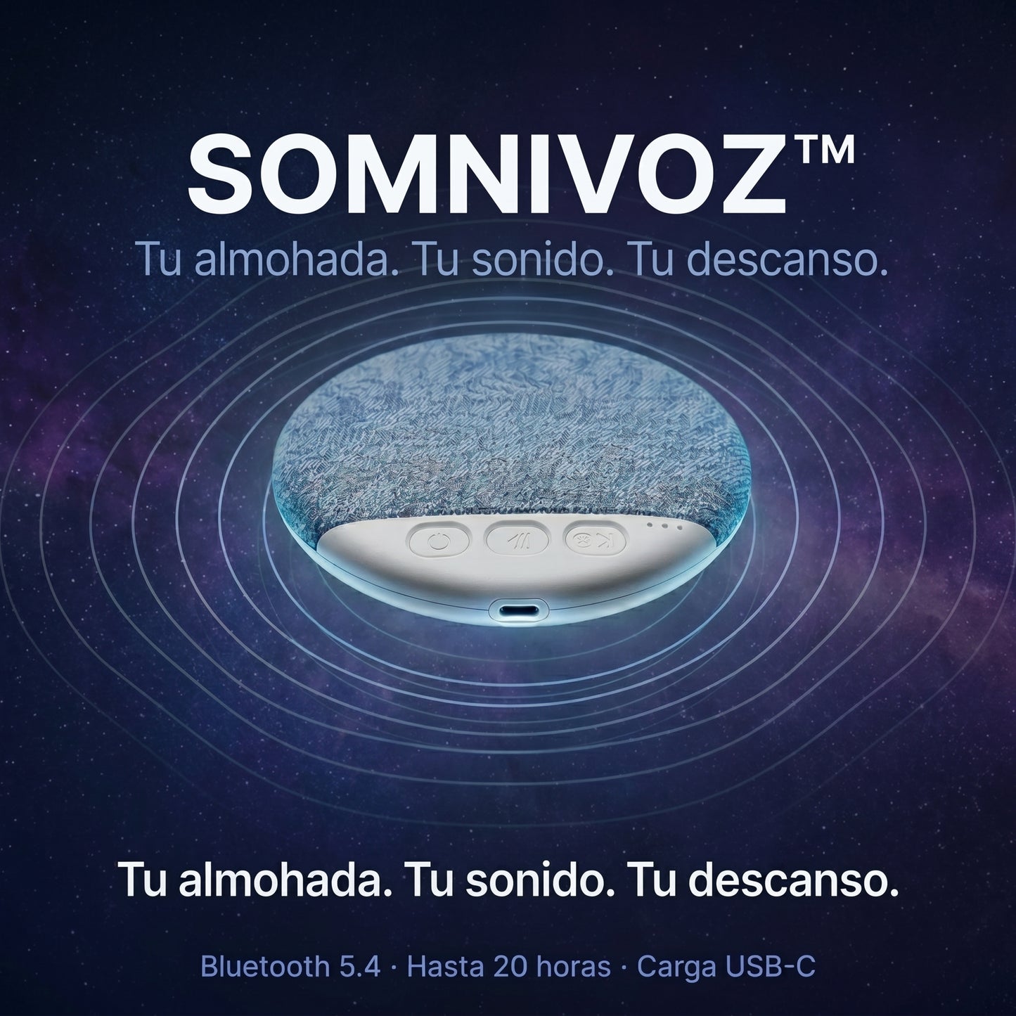 SOMNIVOZ™ - Bocina de Almohada Bluetooth