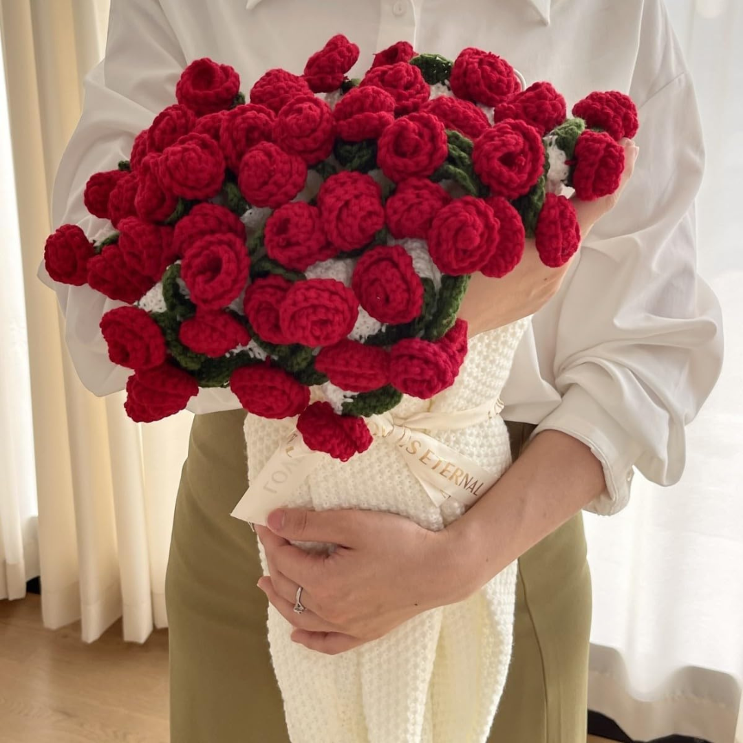 Floravía™ – Manta Bouquet Tejida a Mano