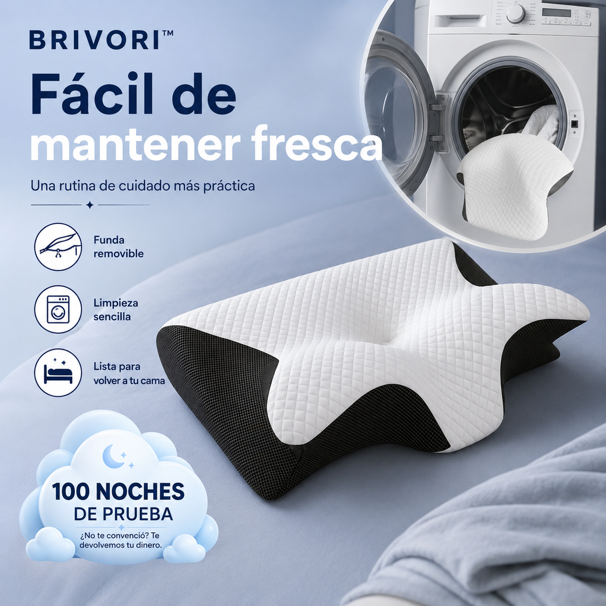 Brivori™ - Almohada Cervical Ergonómica