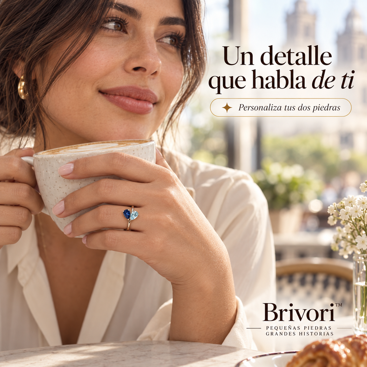 Brivori™ - Anillo Piedras de Nacimiento Corazón Dual