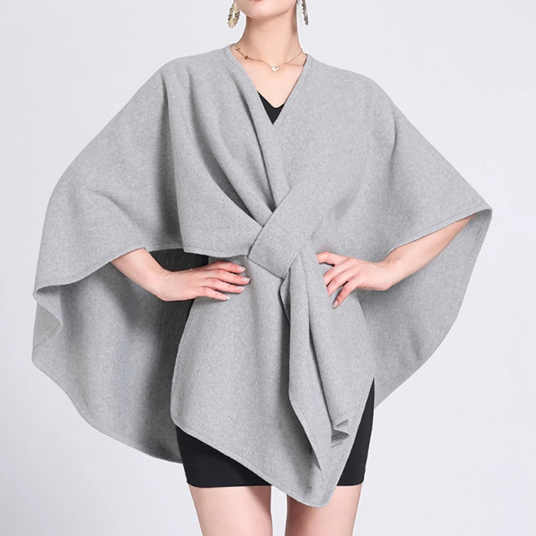 ALVÉRA™ – Poncho chal largo de algodón con costuras
