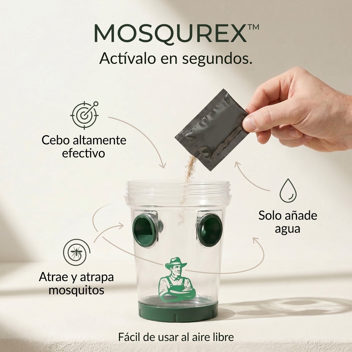 MOSQUREX™ - Trampa para mosquitos de exterior