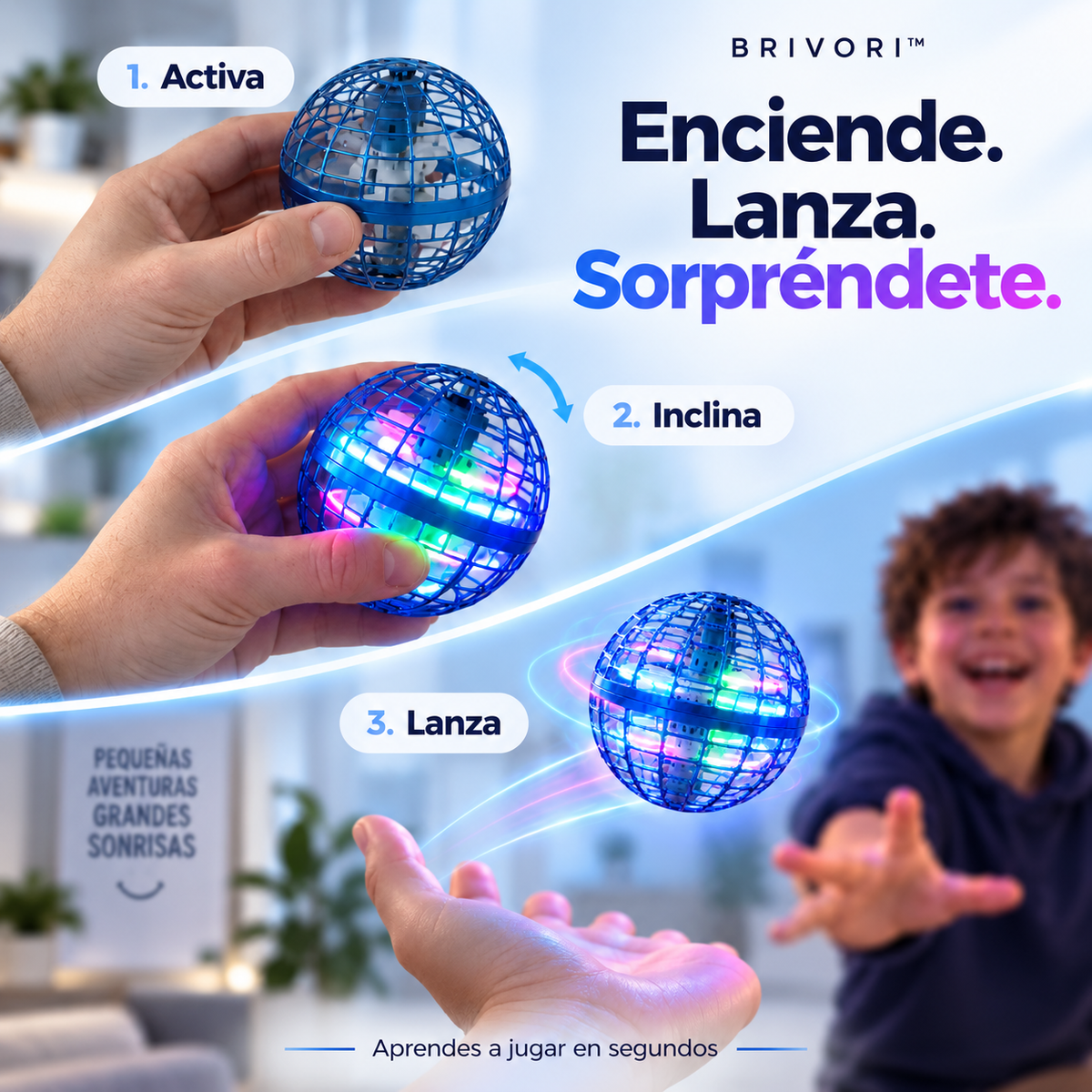 Brivori™ - Esfera Voladora Bomerang con Luces LED