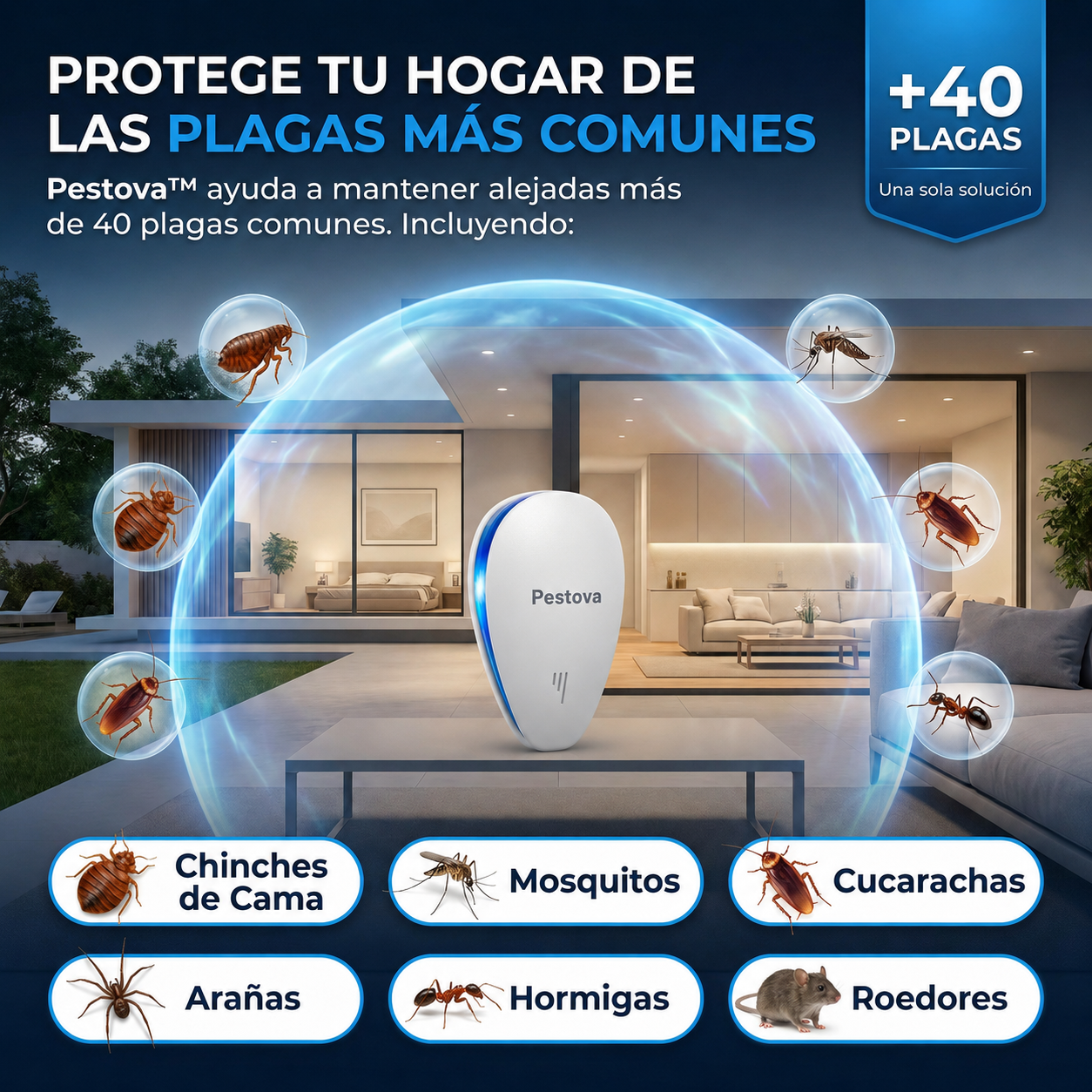Pestova™ – Repelente ultrasónico contra plagas
