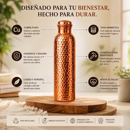 CUVÉRA™ - Botella de agua de cobre puro