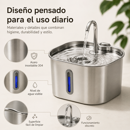 Brivori™ - Fuente de Agua de Acero Inoxidable para Gatos