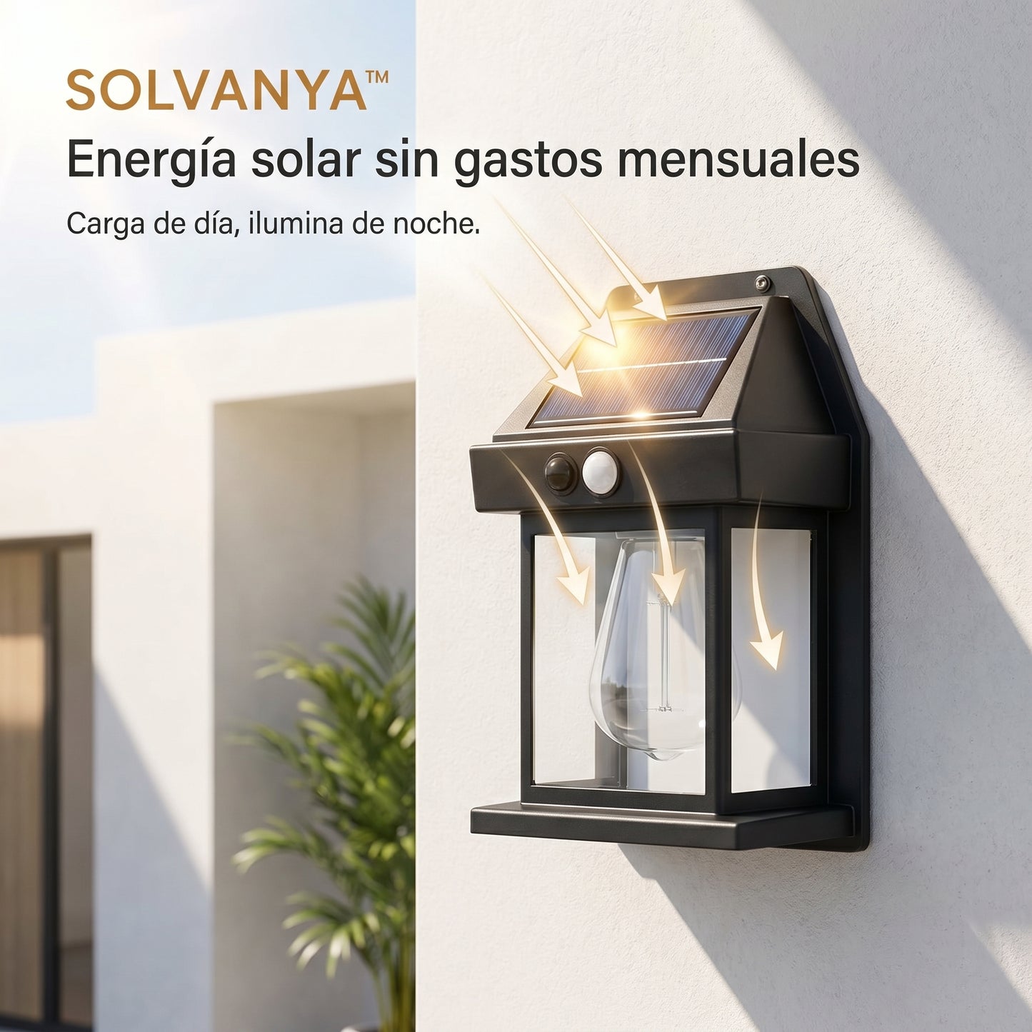 SOLVANYA™ - Lámpara de pared tipo farol solar