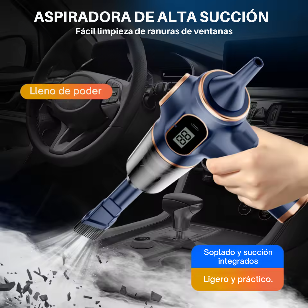 AEROVEX™ Aspiradora compacta para coche con turbocompresor