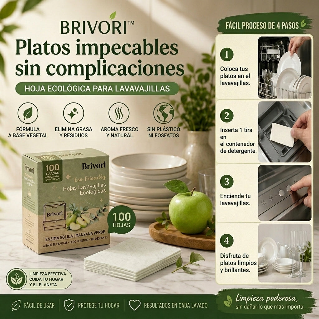 Brivori™ - Hojas Lavavajillas Ecológicas
