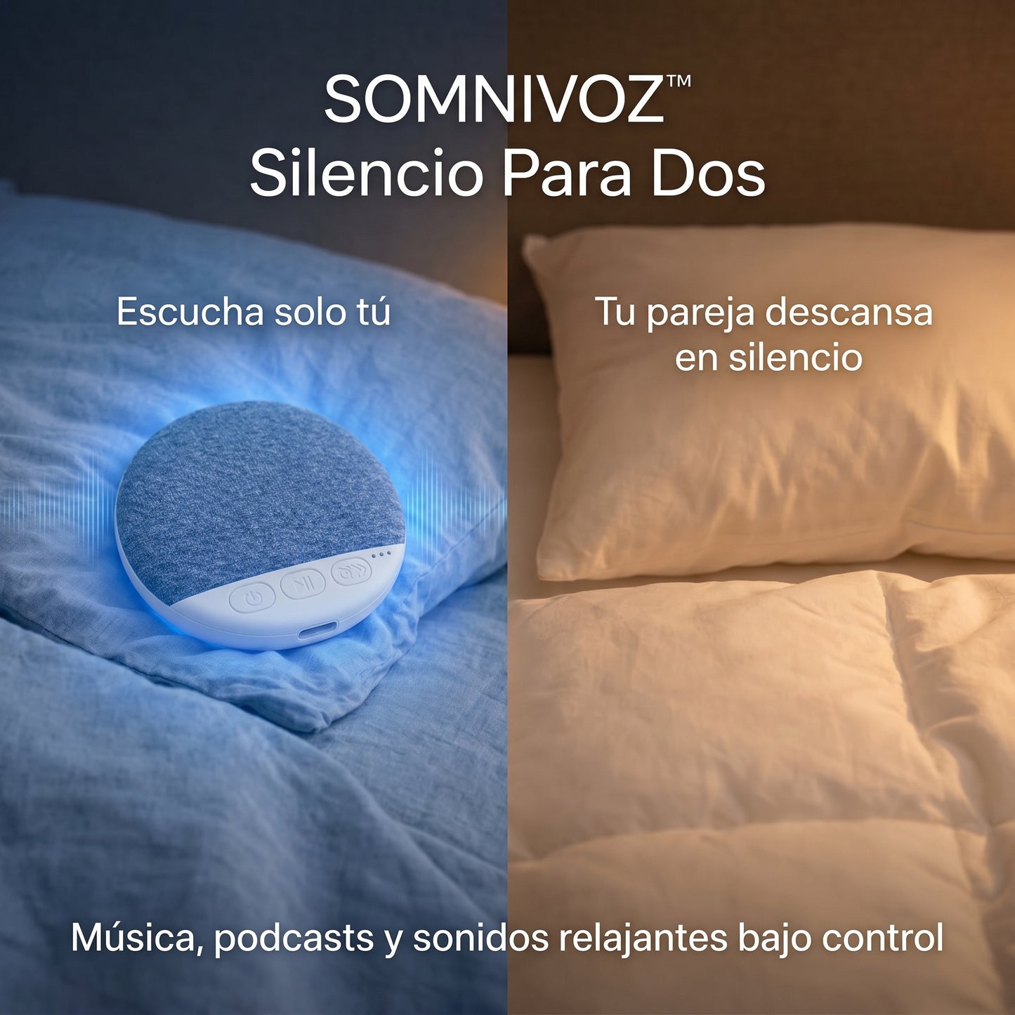 SOMNIVOZ™ - Bocina de Almohada Bluetooth