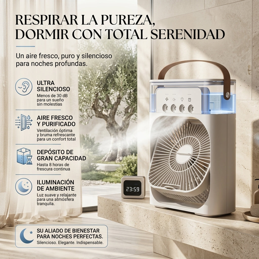 Brivori™ - Ventilador Humidificador Portátil 3 en 1