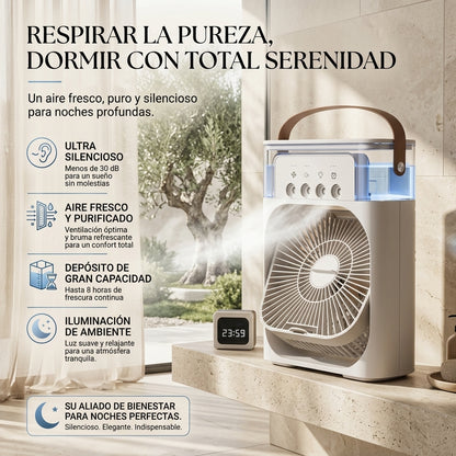 Brivori™ - Ventilador Humidificador Portátil 3 en 1