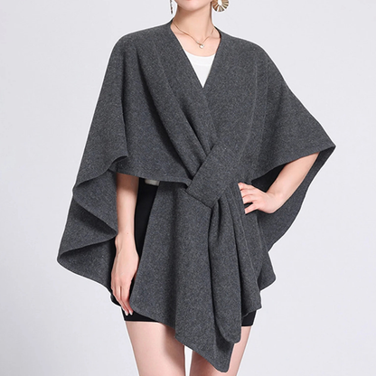 ALVÉRA™ – Poncho chal largo de algodón con costuras