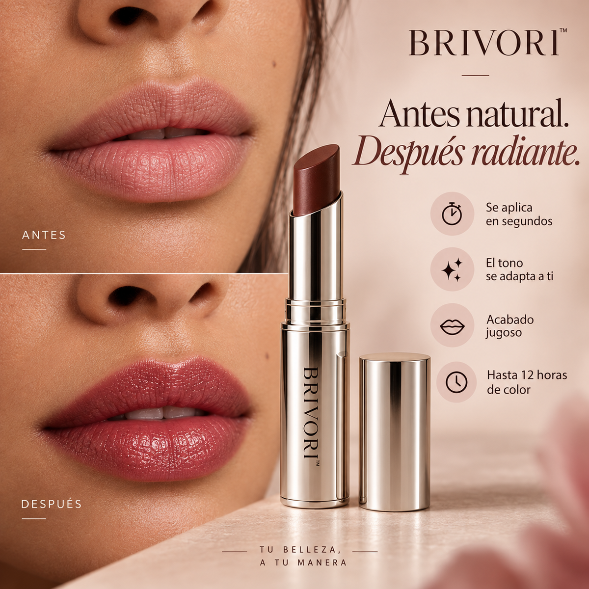 Brivori™ - Labial Cremoso Satinado