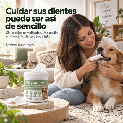 Brivori™ - Toallitas Dentales para Perros y Gatos
