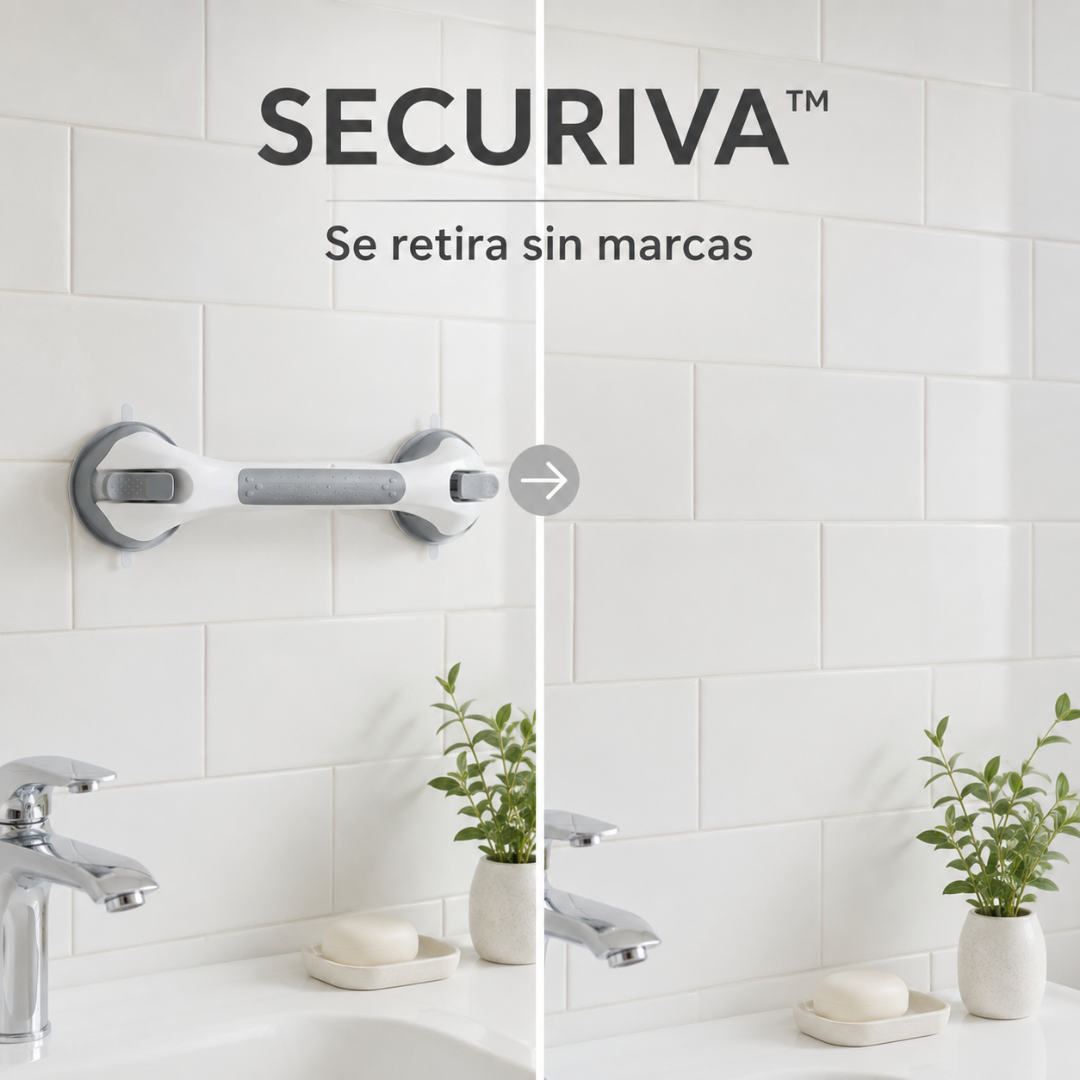 SECURIVA™ - Barra de apoyo para ducha con ventosa