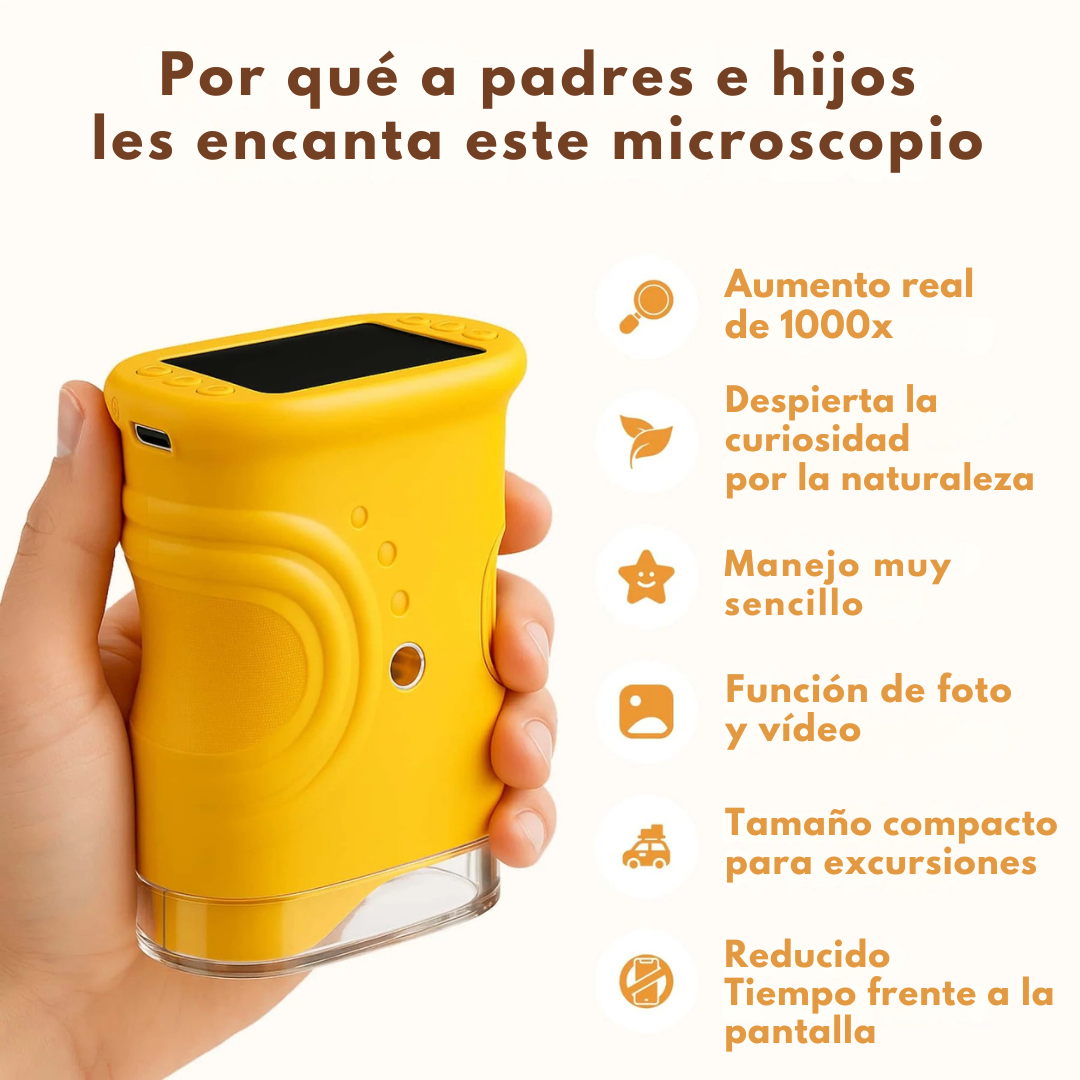 MicroScopeX™ – Microscopio Digital Infantil 1000x (+Cartas Gratis)
