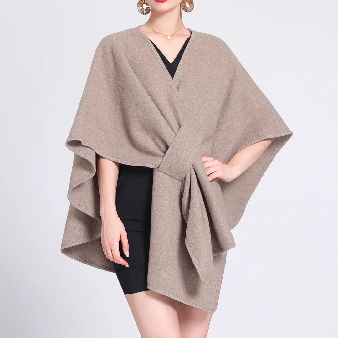 ALVÉRA™ – Poncho chal largo de algodón con costuras