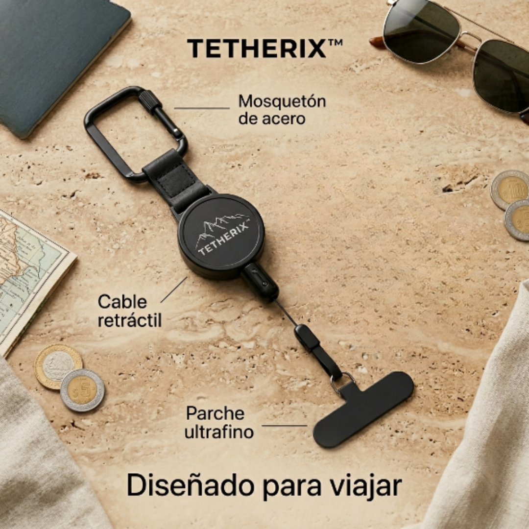 TETHERIX™ - Clip de seguridad retráctil para teléfono