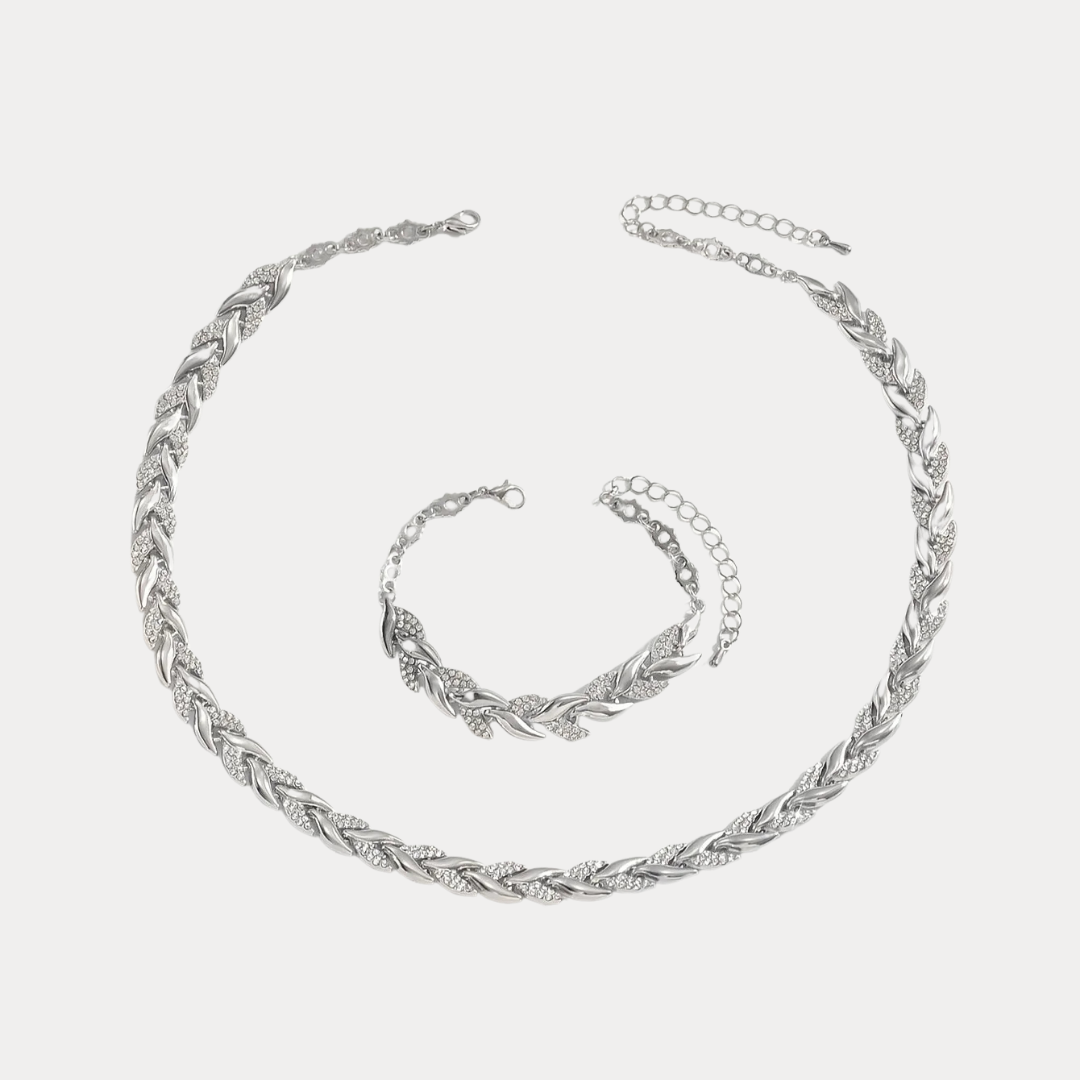 ZELORIA™ – Collar y Pulsera Hojas Luminosas