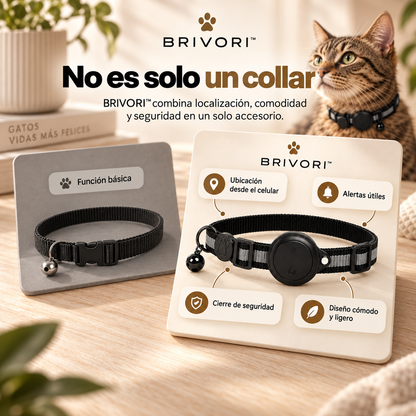 Brivori™ - Collar Localizador GPS para Gatos