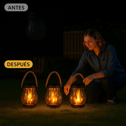 LuzSolar™ – Linterna solar con efecto de llama real
