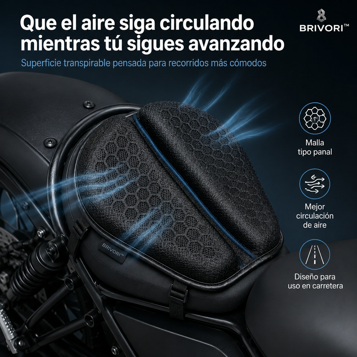 Brivori™ - Asiento Ergonómico para Motociclista