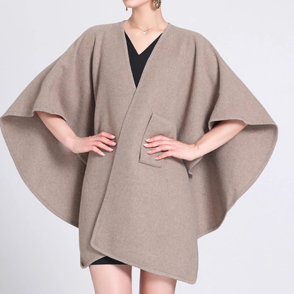 ALVÉRA™ – Poncho chal largo de algodón con costuras