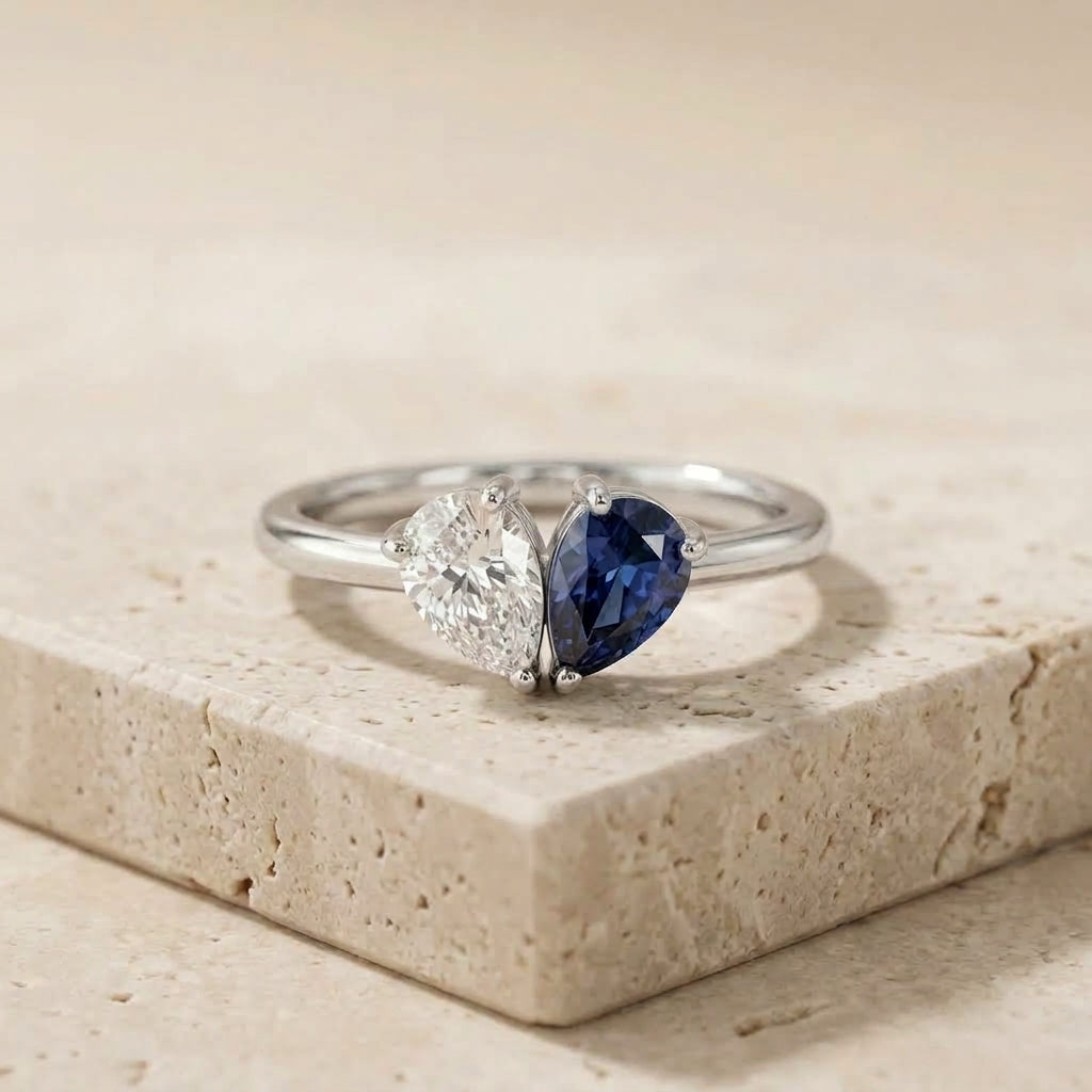 Brivori™ - Anillo Piedras de Nacimiento Corazón Dual