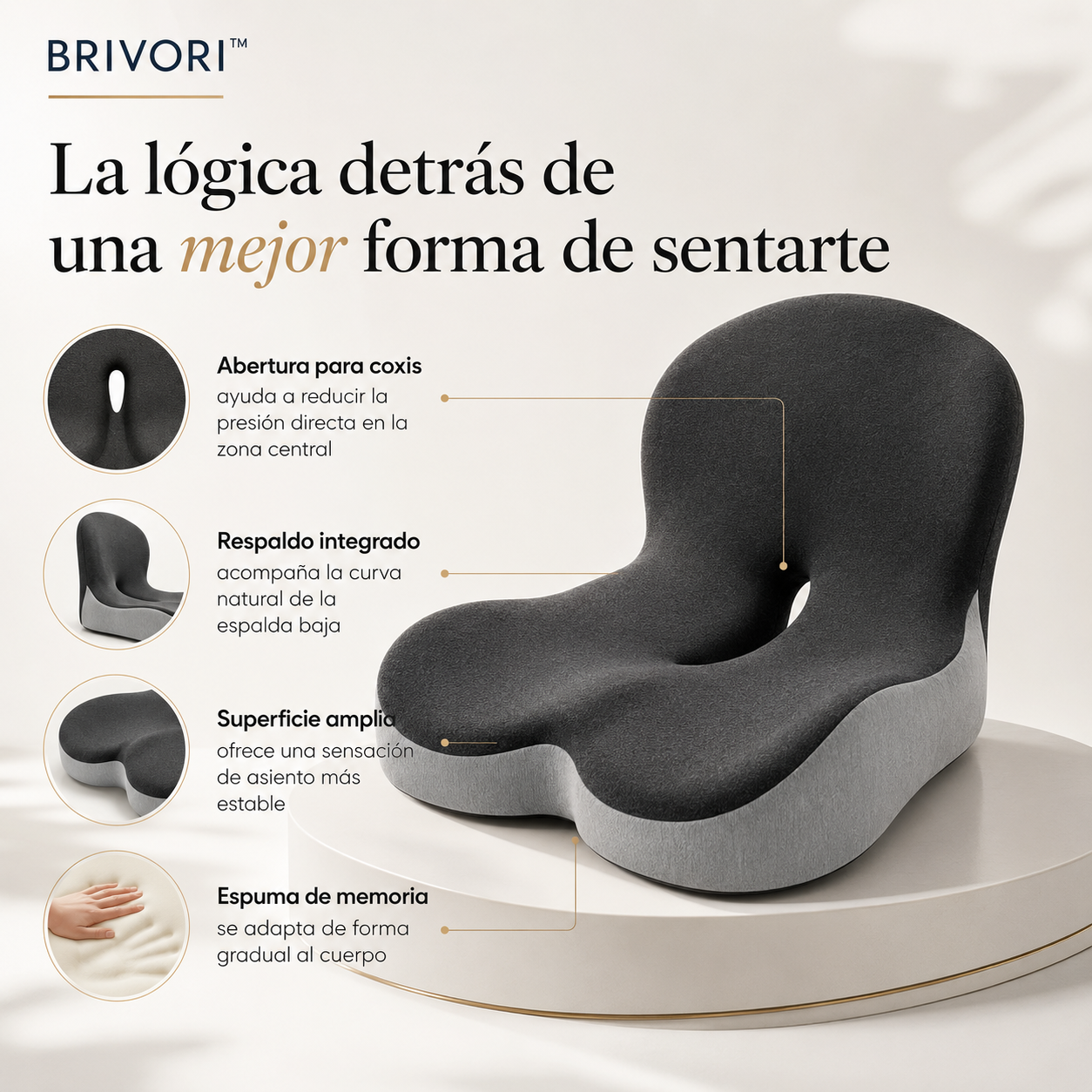 Brivori™ - Cojín Ergonómico de Asiento