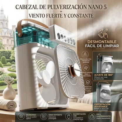 Brivori™ - Ventilador Humidificador Portátil 3 en 1
