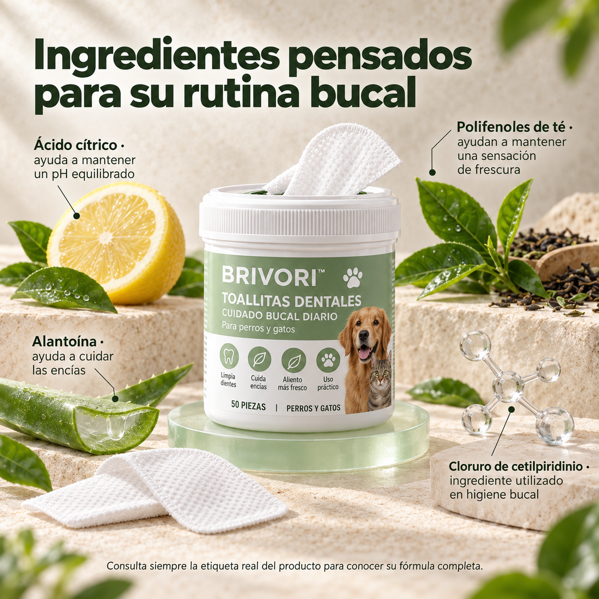 Brivori™ - Toallitas Dentales para Perros y Gatos