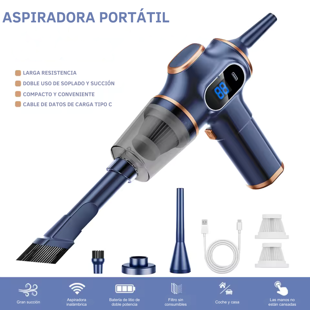 AEROVEX™ Aspiradora compacta para coche con turbocompresor